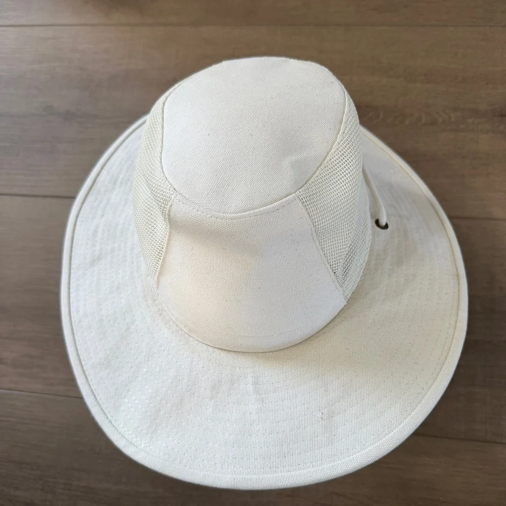 Dorfman Pacific Canvas‎ Adult Hat Floater Cream Chin Strap Outdoors Boat Fishing